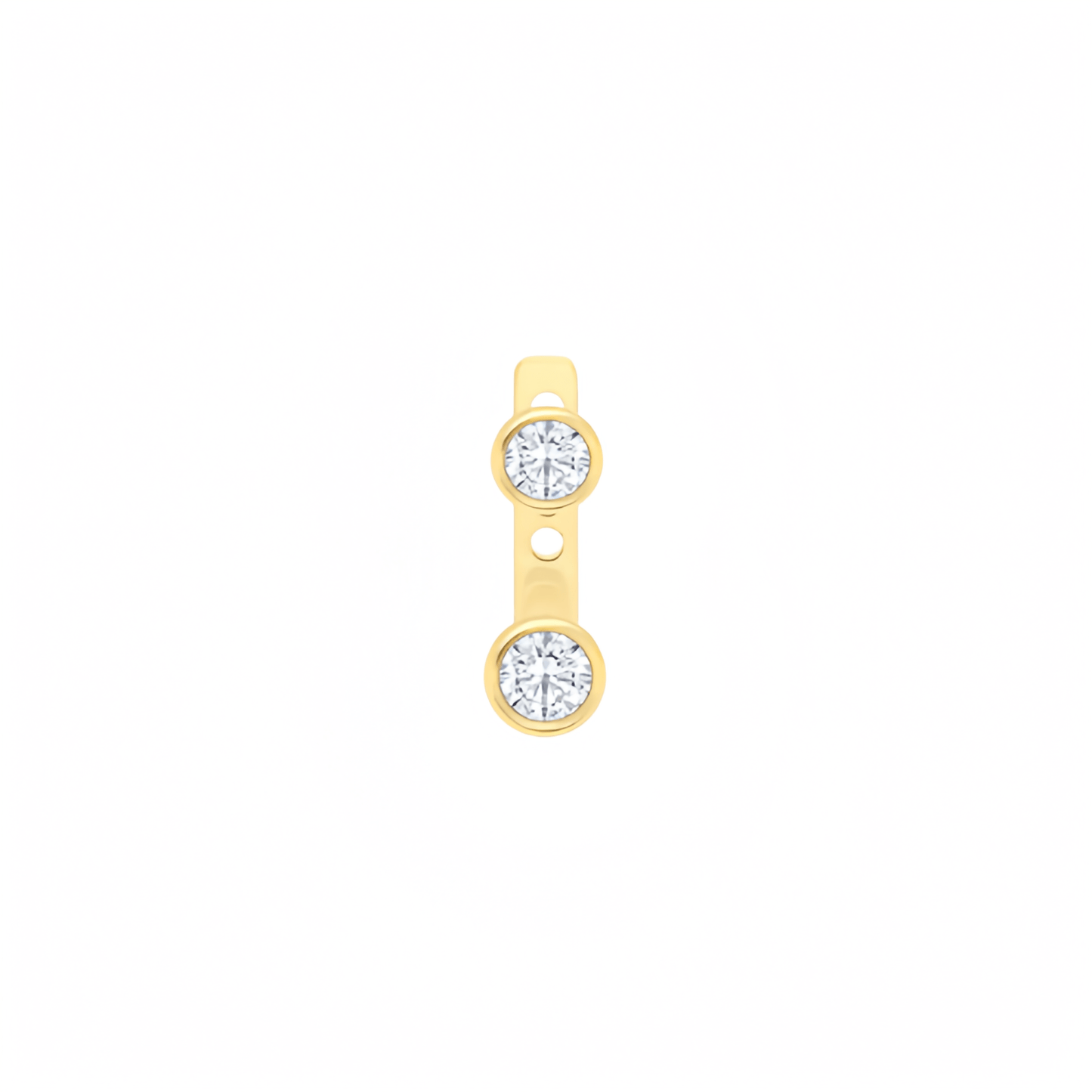 9k yellow gold round brilliant lab grown diamond earring