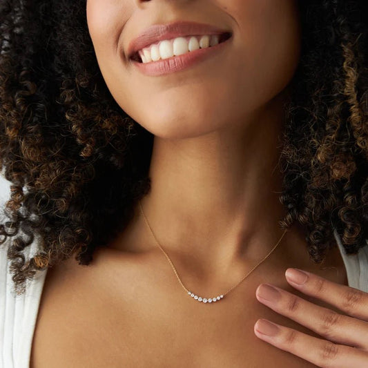 0.3 carat Gradient Lab Grown Diamond Necklace in 10k yellow gold, ideal as a gift for friends