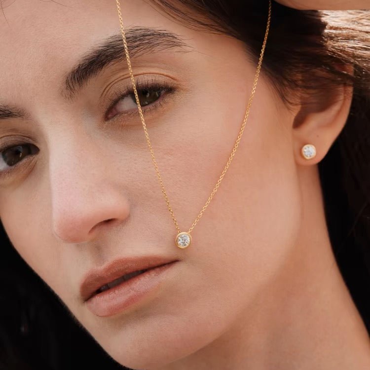 elegant 0.3carat lab grown diamond necklace for birthday or bridesmaid gift