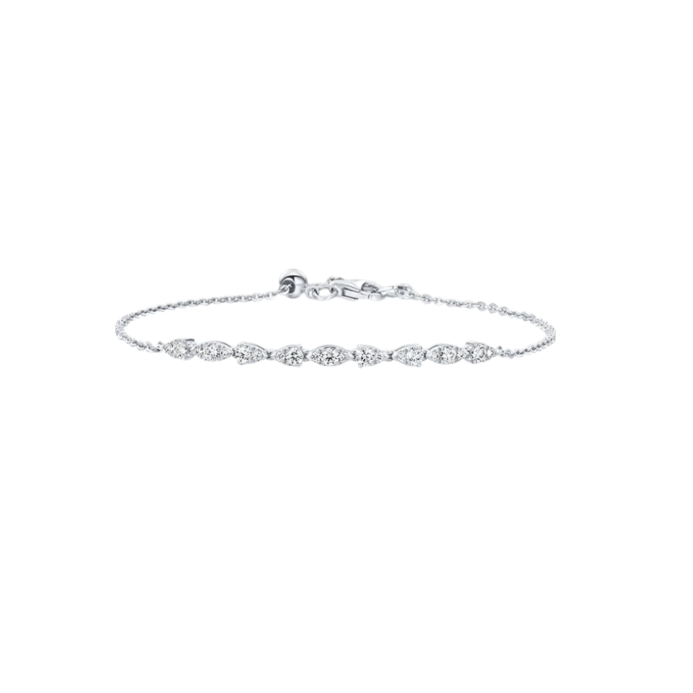 0.43 carat lab grown diamond bracelet in sliver, best gift for birthday, graduate or best friends