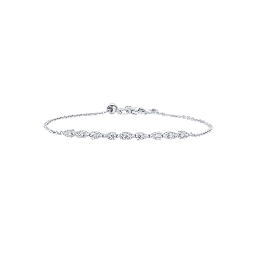 0.43 carat lab grown diamond bracelet in sliver, best gift for birthday, graduate or best friends