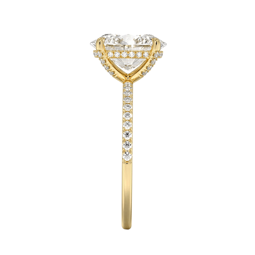 1.25 carat oval engagement ring with hidden halo, perfect for weddings or engagements