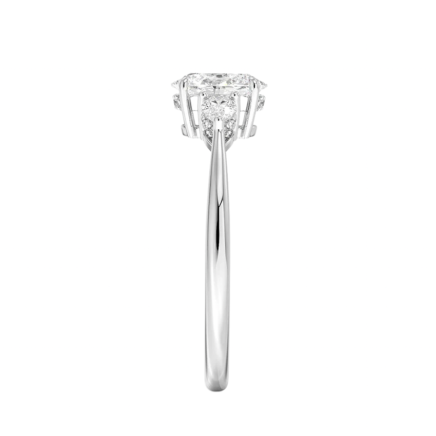 Oval Diamond Three Stone Engagement Ring For Women(1 ct.tw) In 14k