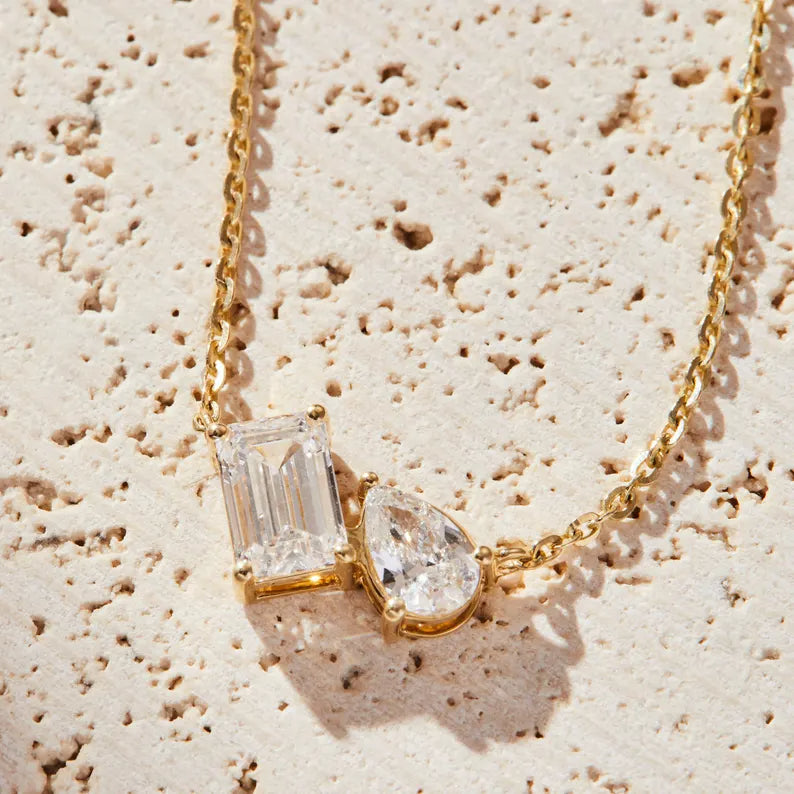 Toi et Moi Lab Grown Diamond Necklace (4/5ct. tw.) in 10K