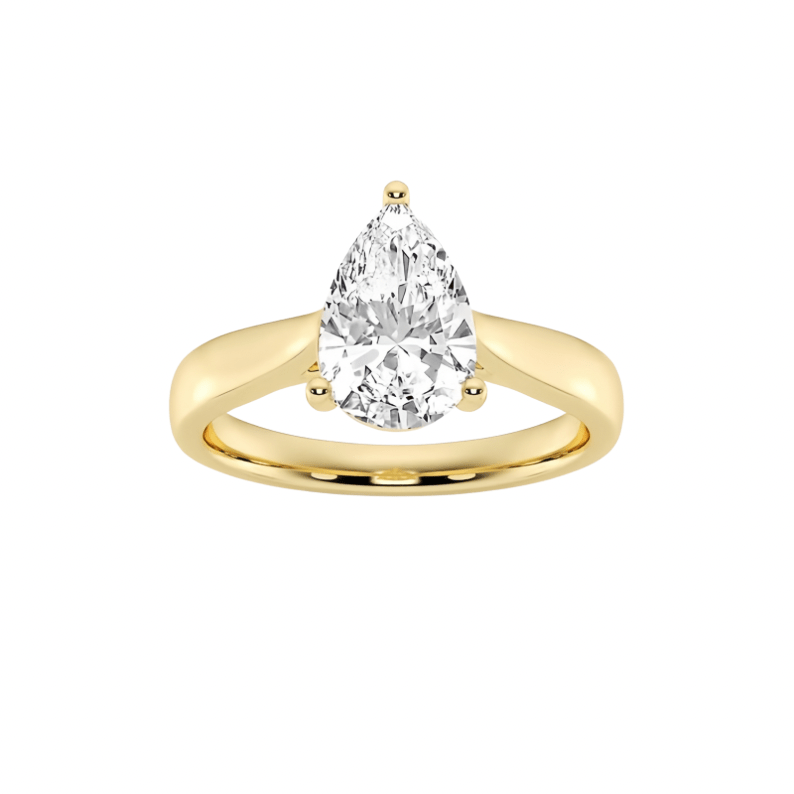 1 carat pear shaped solitaire engagement ring for brides