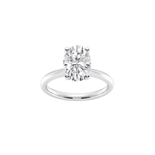 1 carat oval cut diamond engagement ring in 14k white gold