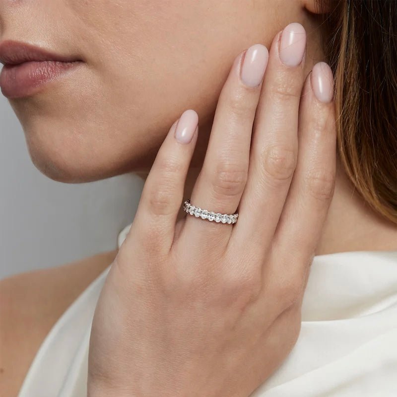 2 carat oval diamond ring for proposals, set in 14k white gold