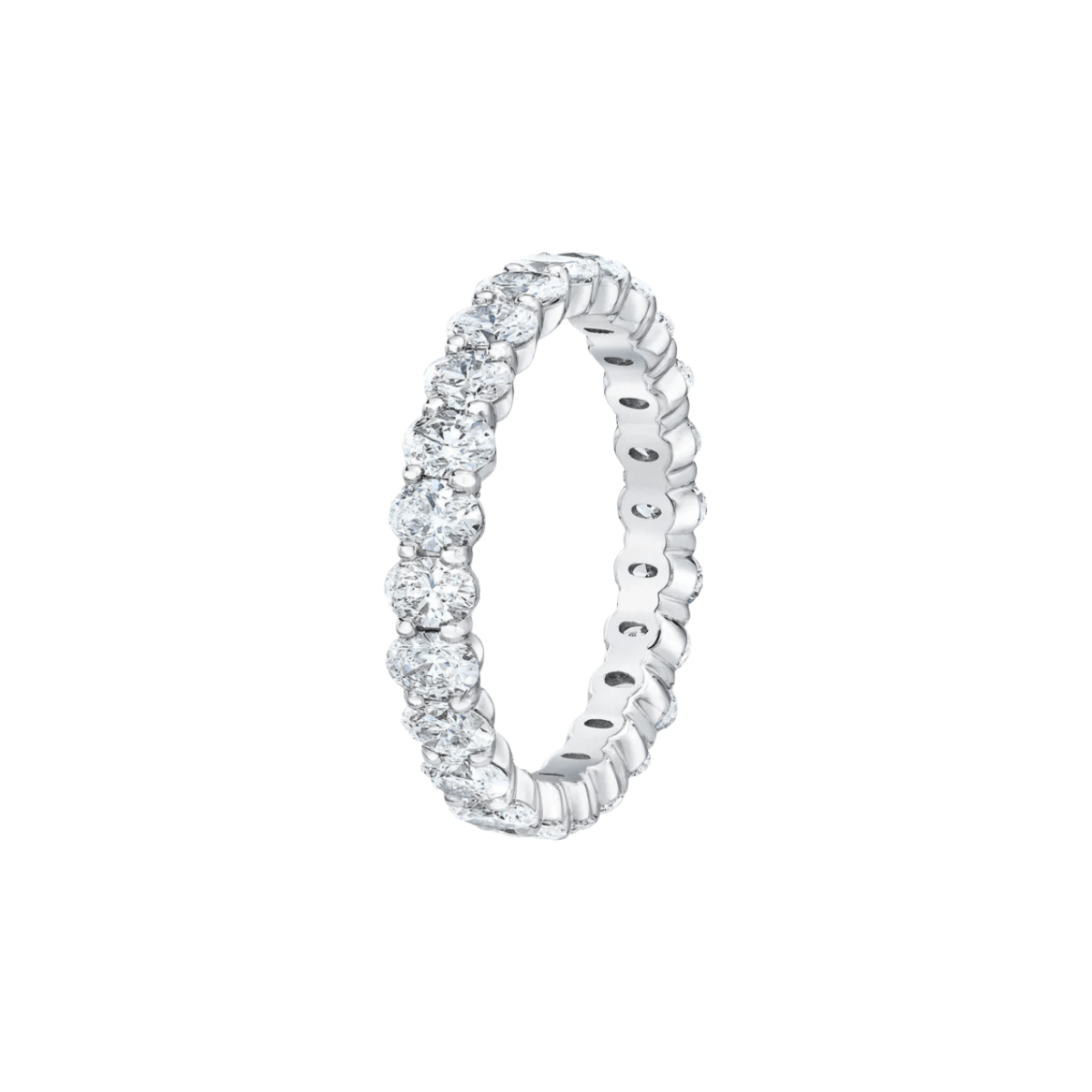 14k white gold ring featured 2 carat oval diamonds, ideal for women everyday wear