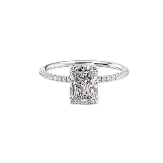 2 carat radiant cut diamond engagement rings set in 14k white gold, ideal for anniversaries