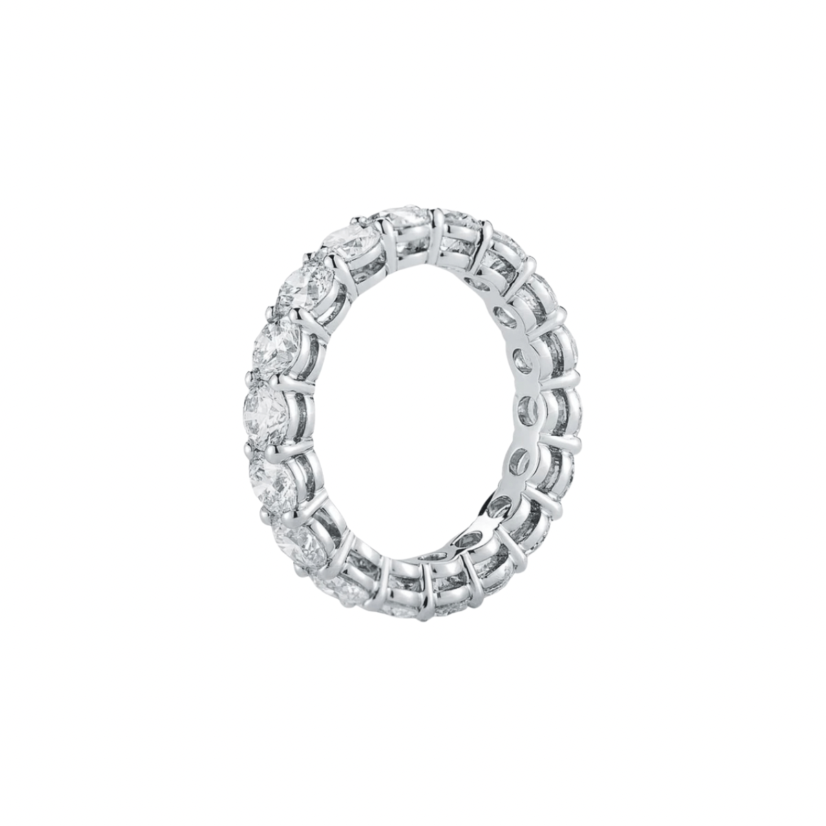 2 ct. round diamond eternity band in 14k white gold, ideal for couples to proposal