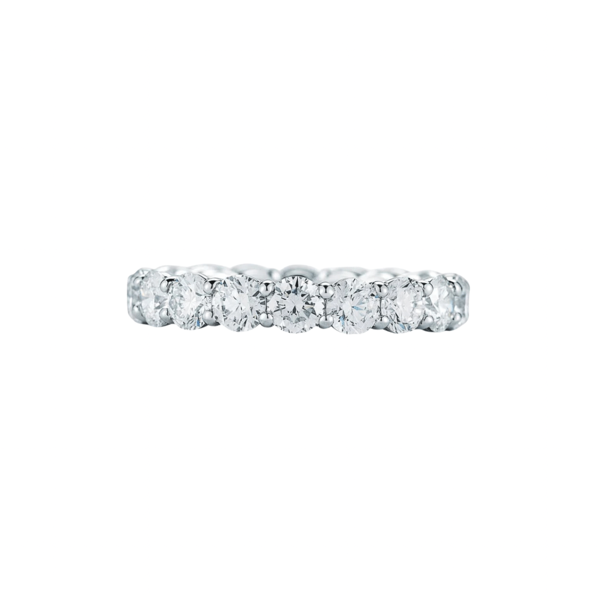 simple 2 carat round brilliant diamond eternity band for women