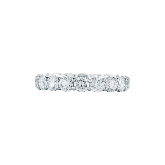 simple 2 carat round brilliant diamond eternity band for women