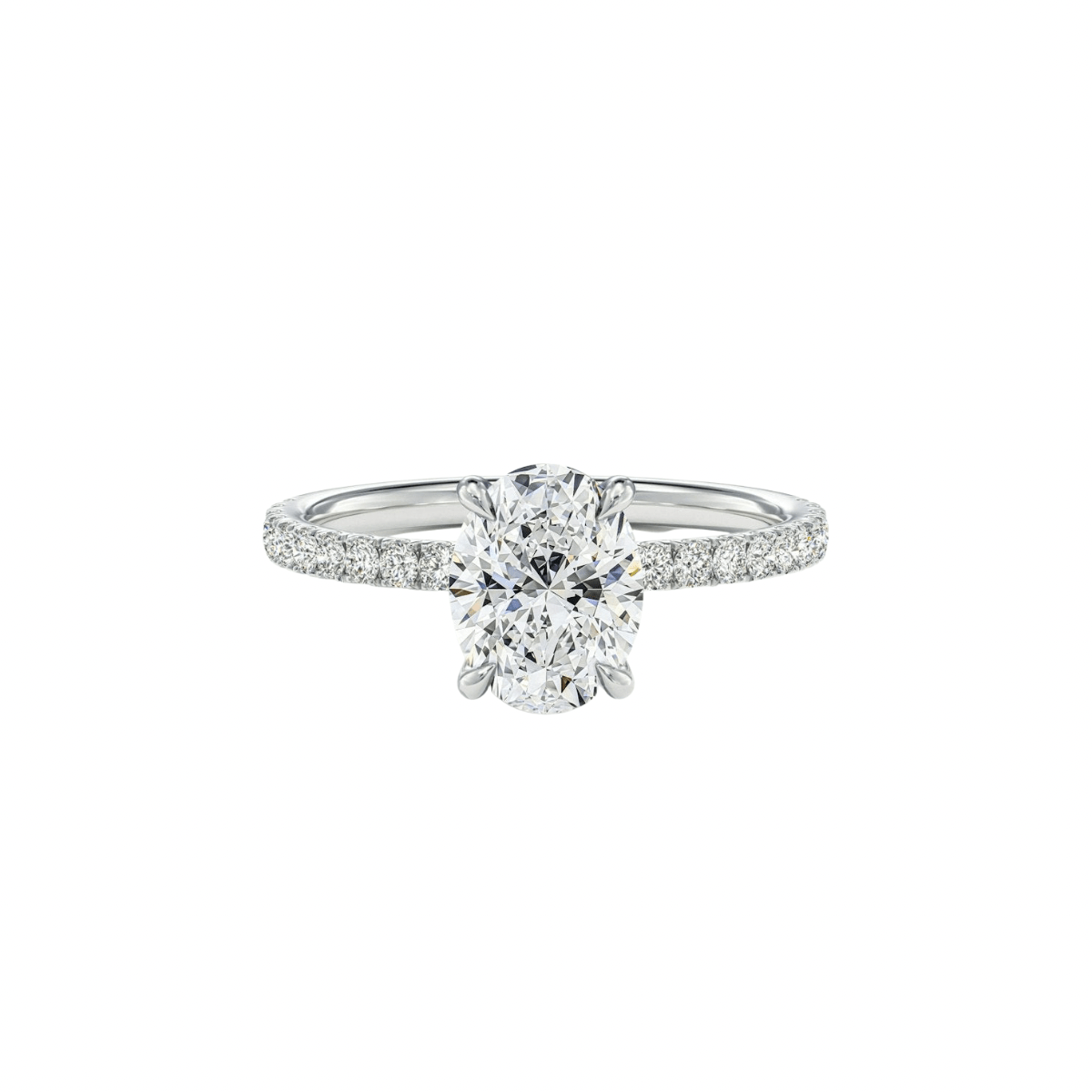2ct. white gold oval diamond engagement ring, perfect for proposals