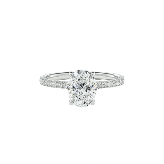 2ct. white gold oval diamond engagement ring, perfect for proposals