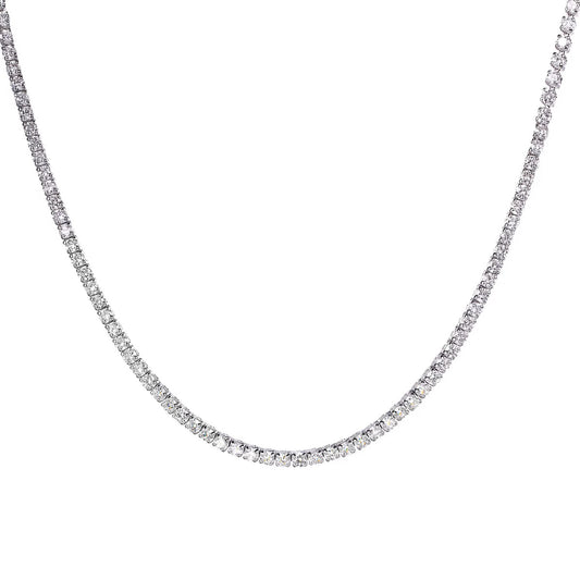 9k white gold 6 carat lab grown diamond tennis necklace for women