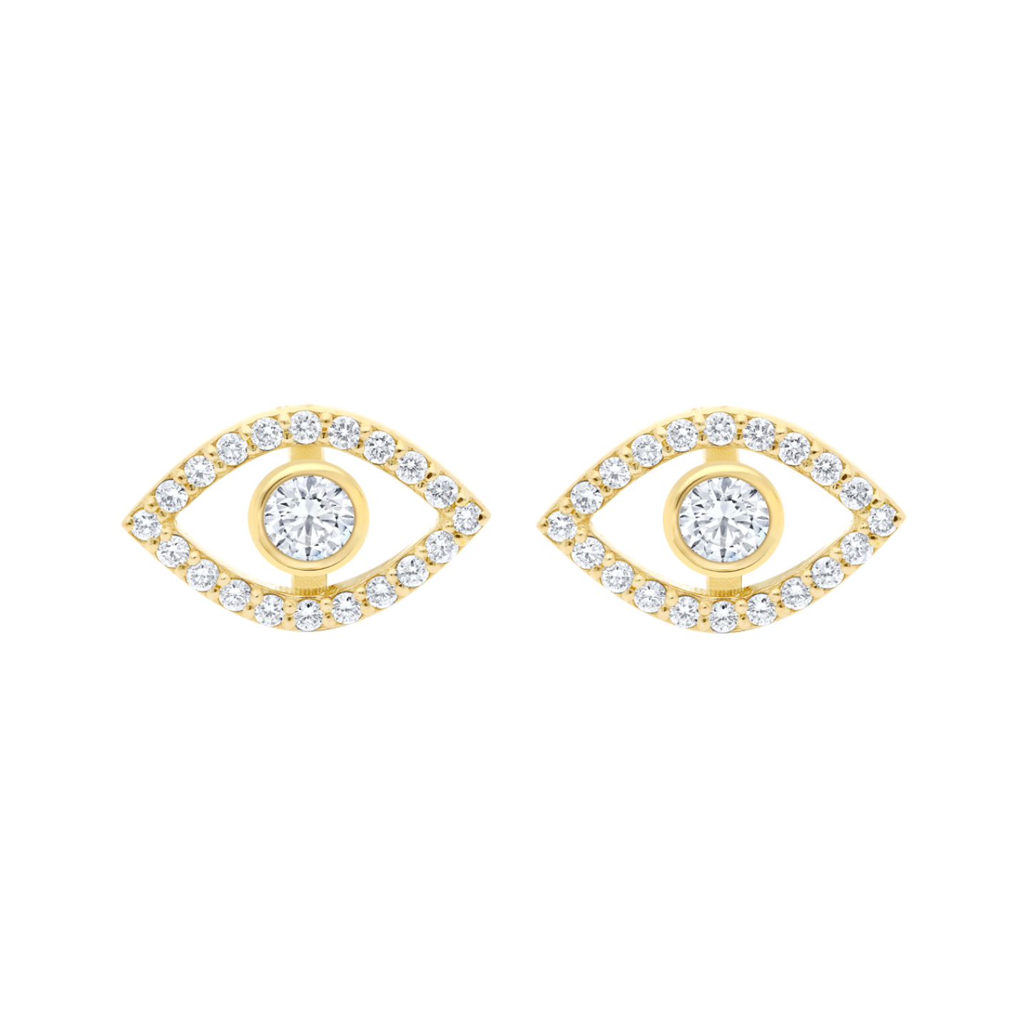1/2 Carat Diamond Earrings Devil's Eye In 9K