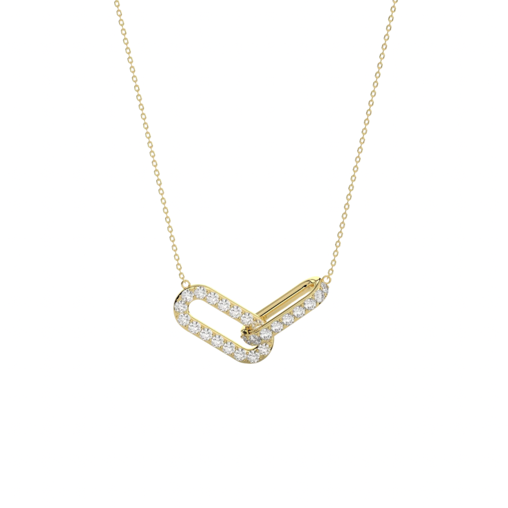 9k Gold Paperclip Necklace With Lab Grown Diamond(1/3ct.)