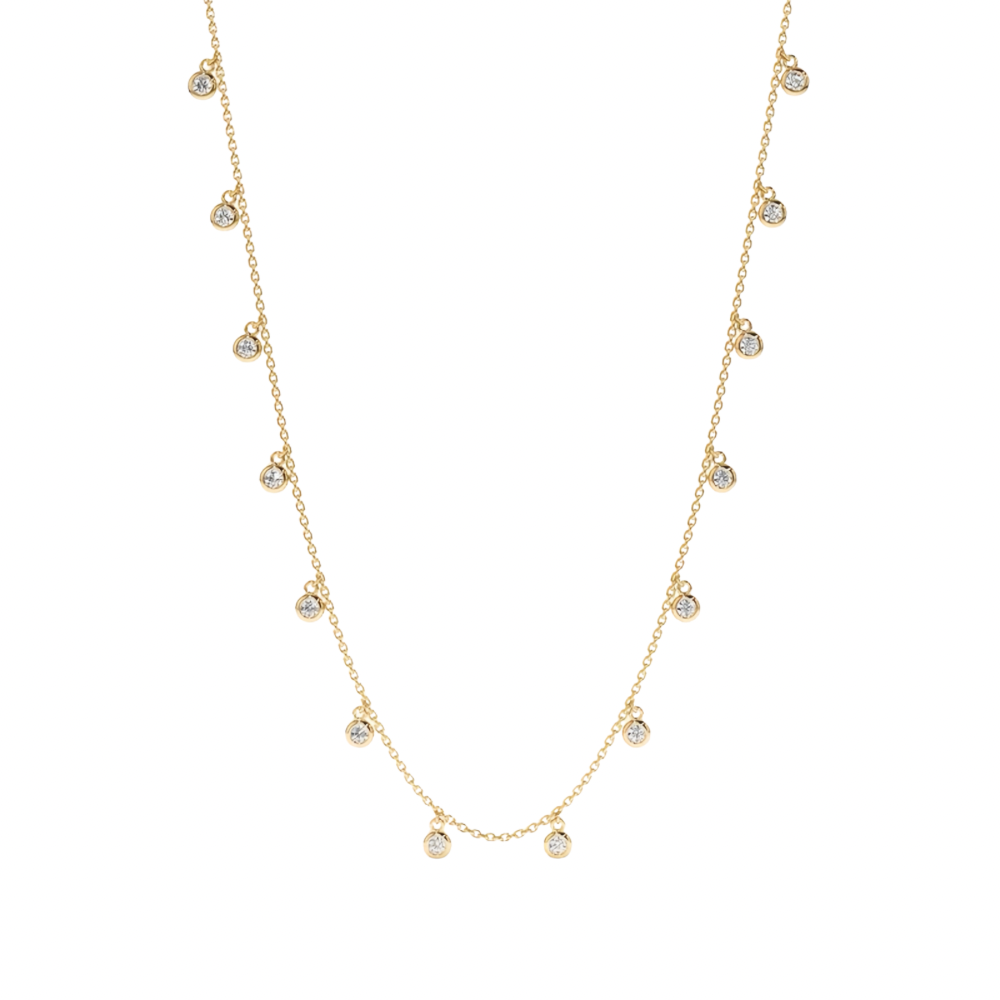 Bezel Set Floating Diamond Necklace (3/10 ctw.) In 9k