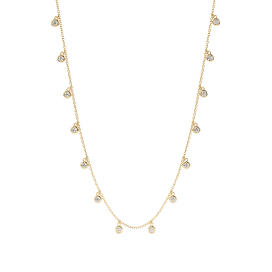 0.3 carat floating diamond necklace for women, set in 9k yellow gold