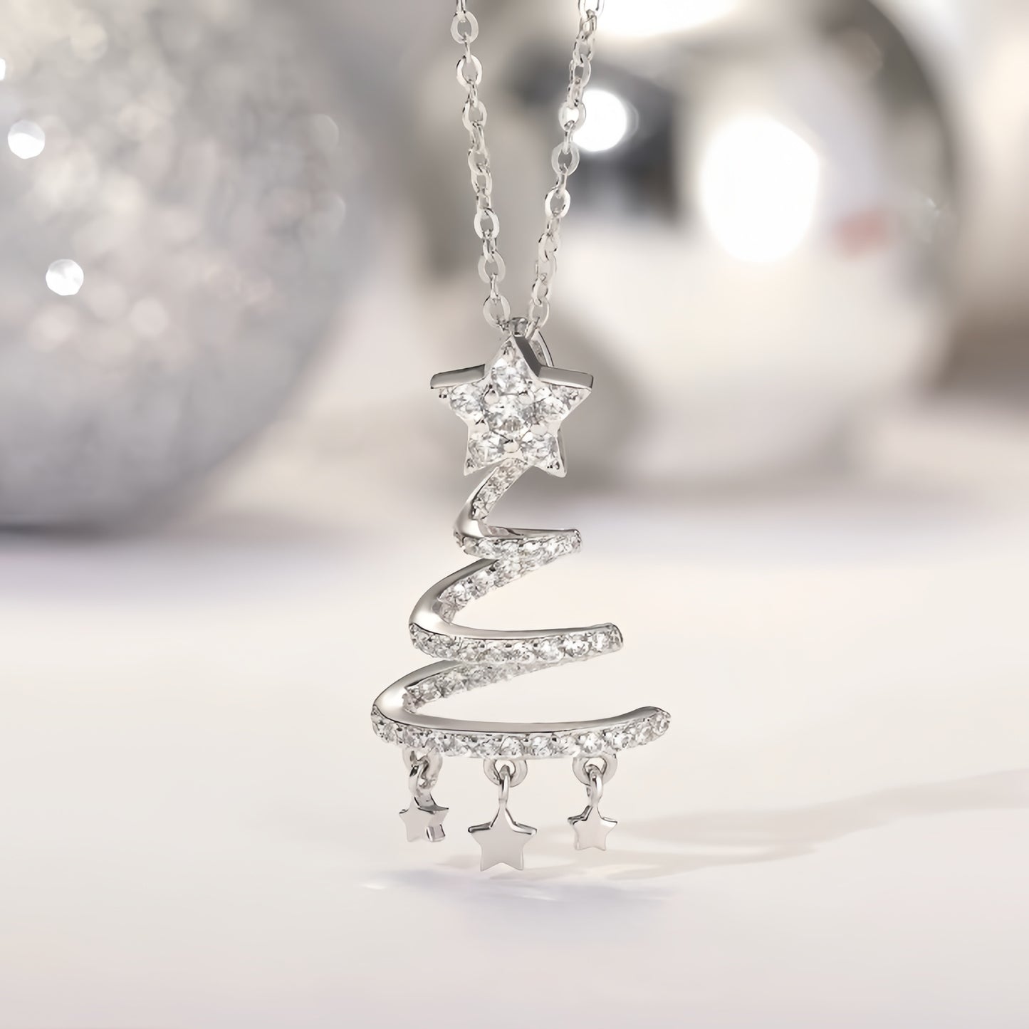 Christmas Tree Zircon Necklace For Women