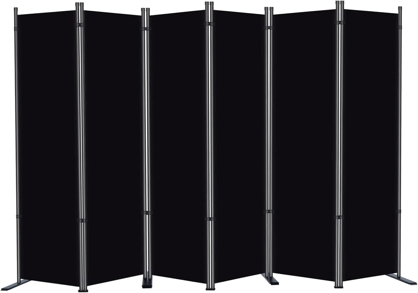3 Panel Privacy Screen, 6 Ft Tall Folding Privacy Screen Room Dividers, Freestanding Room Partition Wall Dividers, 102''W x 20''D x 71''H, Black