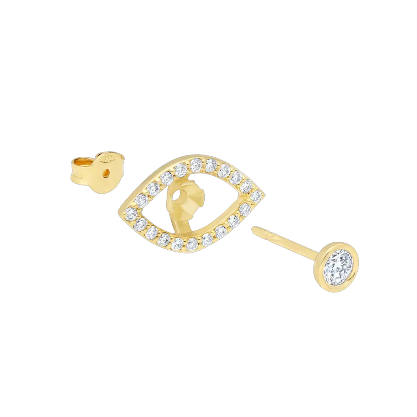 1/2 Carat Diamond Earrings Devil's Eye In 9K