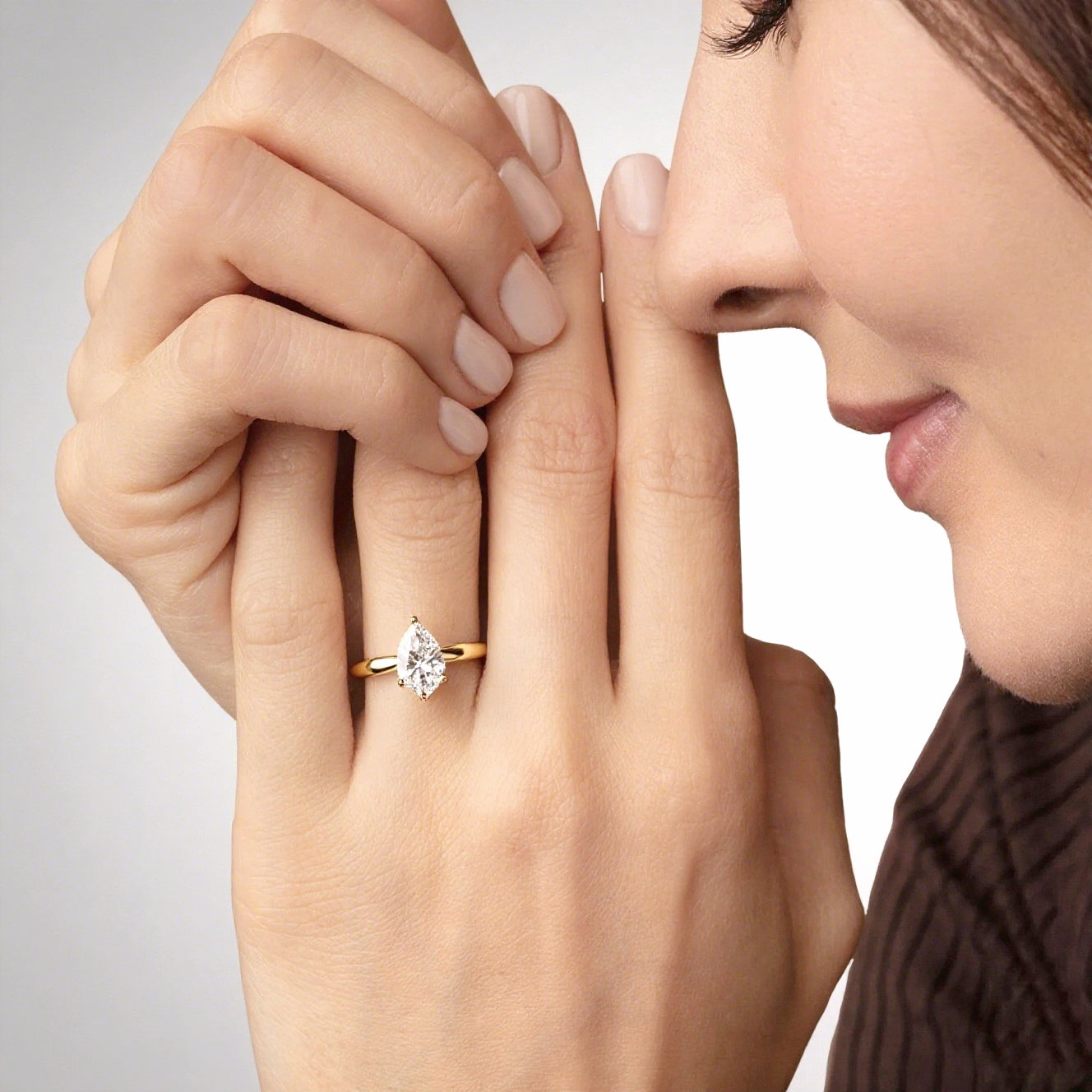 Classic Pear Shaped Solitaire Engagement Ring(1.0 ct.) in 14k