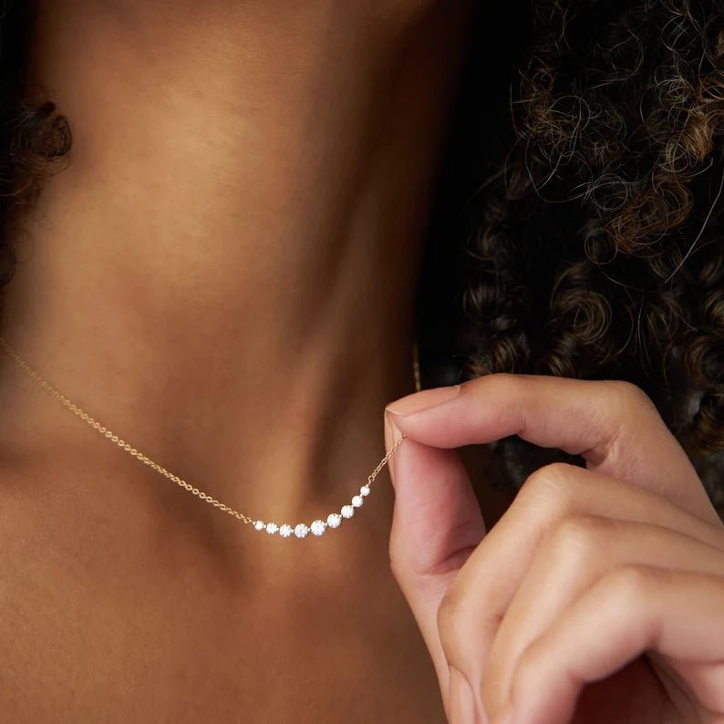 0.3 carat Lab Grown Diamond Necklace with Gradient design, ideal for your lovers