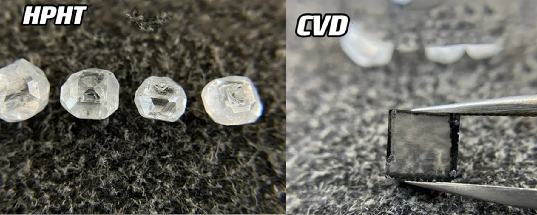 Differences in CVD and HPHT Diamond Morphology