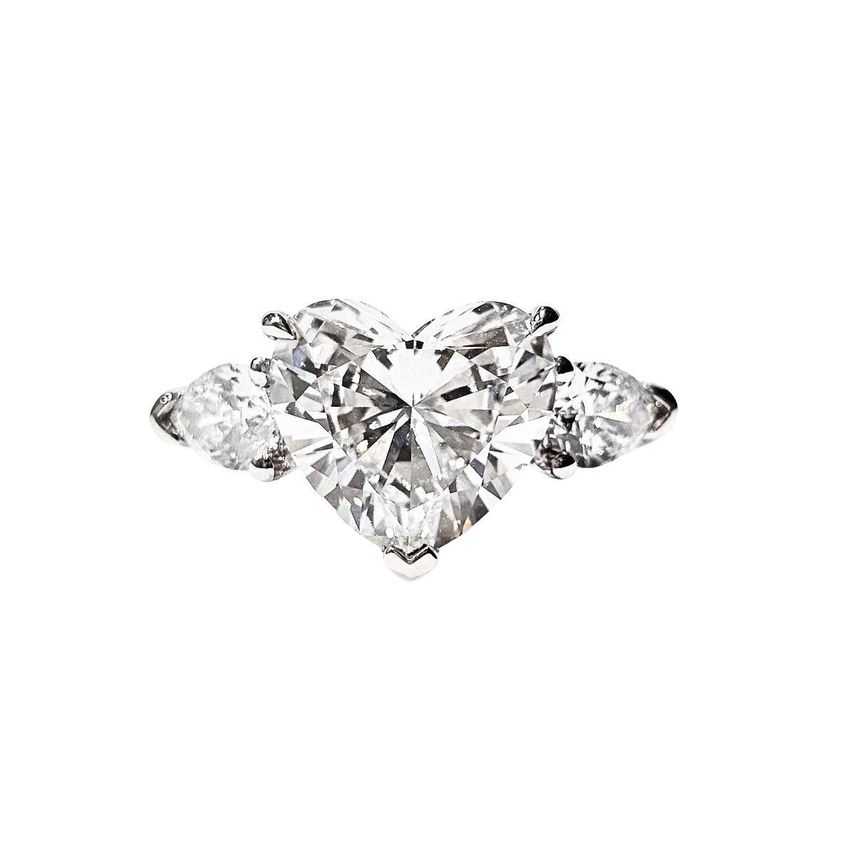Heart Shape Diamond Three Stone Engagement Ring(1 ct.tw.) In 14K