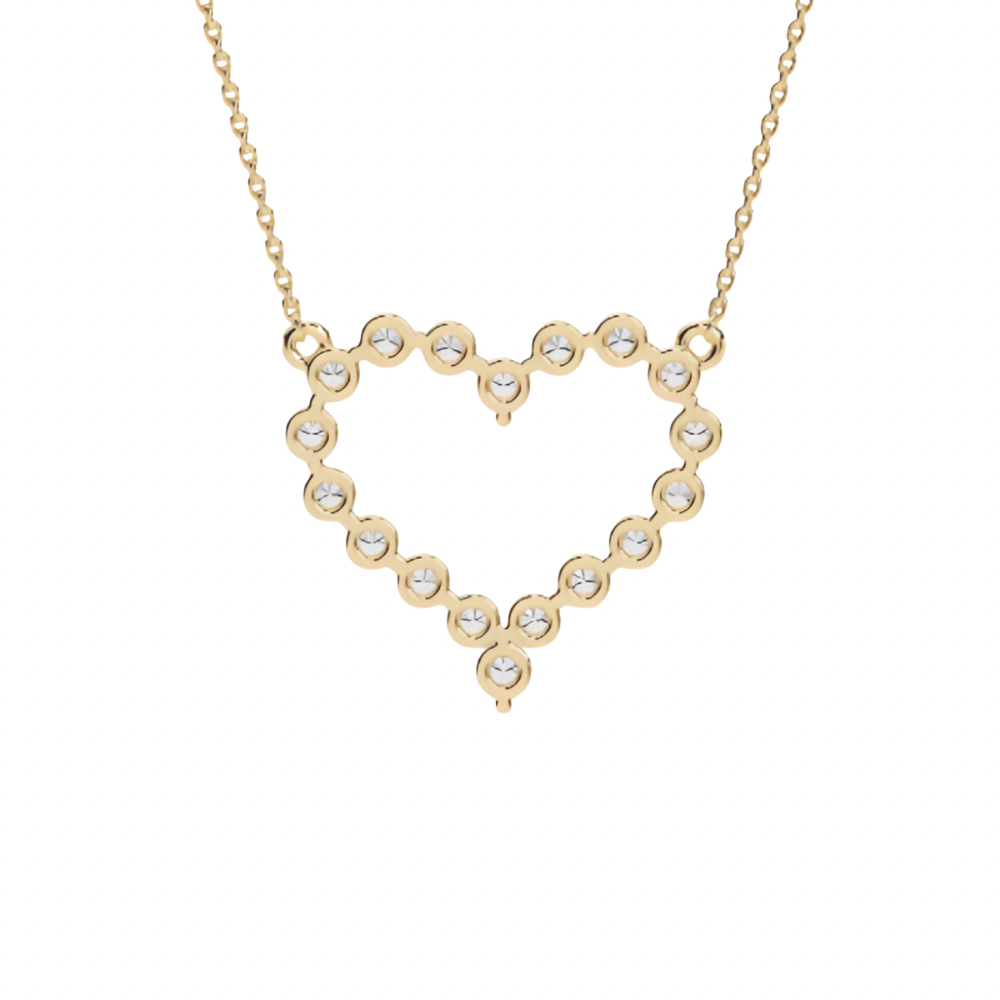 Heart Shape Lab Created Diamond Necklace(1/3ct.) In 9K