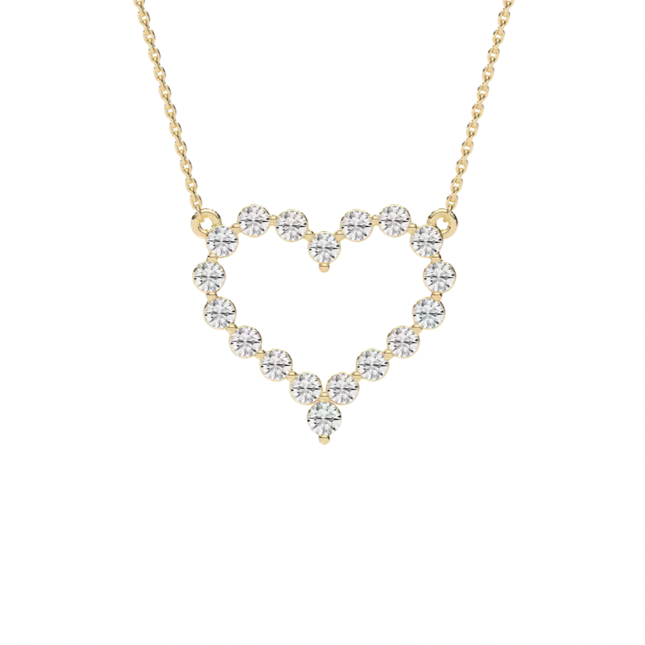 Heart Shape Lab Created Diamond Necklace(1/3ct.) In 9K