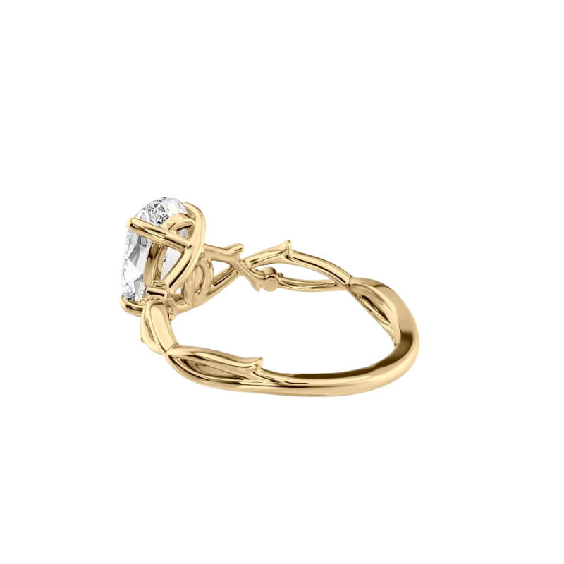 Vine Nature Inspired Oval Diamond Engagement Ring(1.0ct.) in 14K