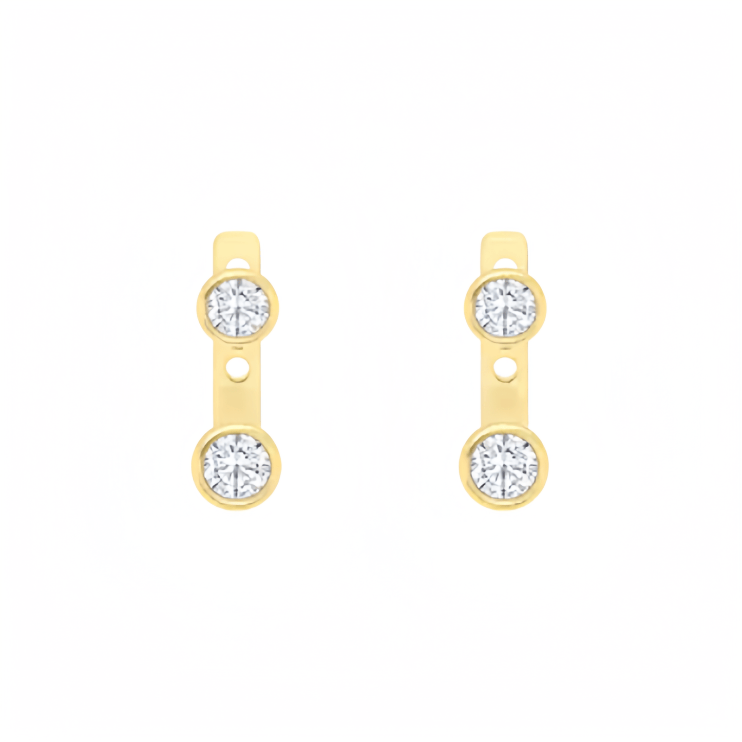 round brilliant lab grown diamond earrings in 9k gold, sustainable and conflict-free