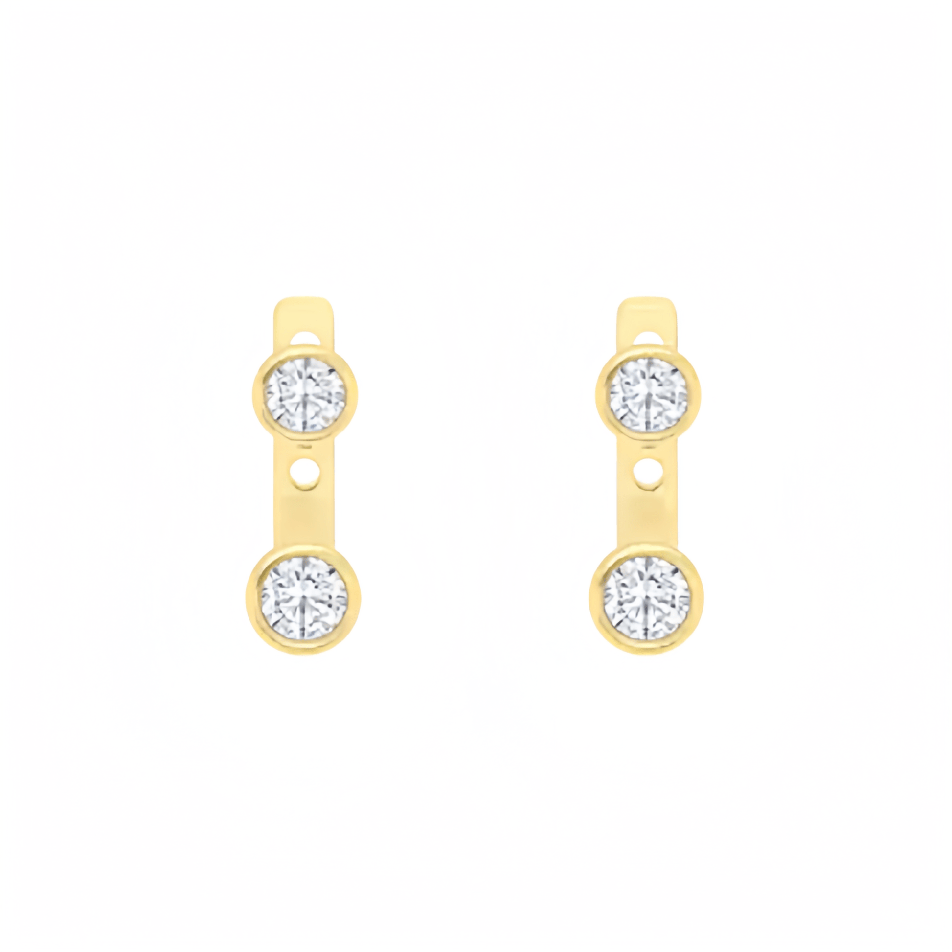 round brilliant lab grown diamond earrings in 9k gold, sustainable and conflict-free