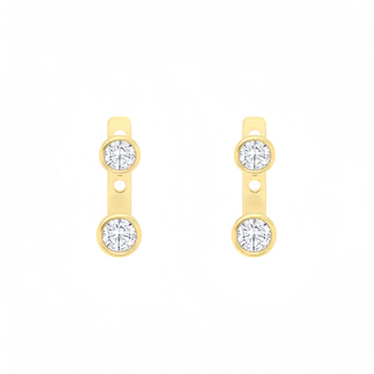 round brilliant lab grown diamond earrings in 9k gold, sustainable and conflict-free