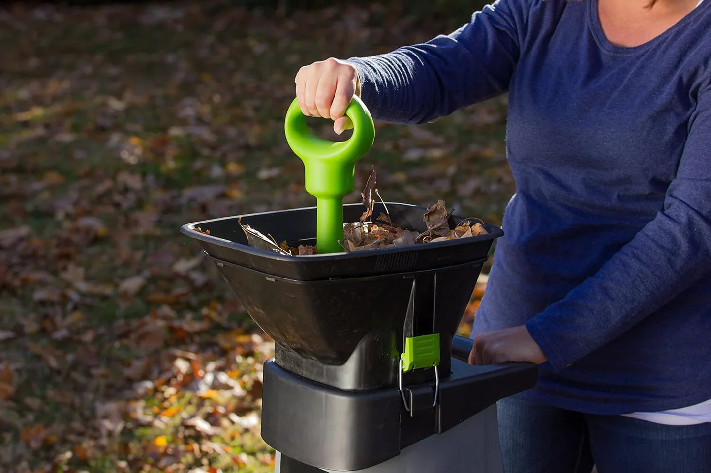 15-Amp Garden Corded Electric Chipper, Collection Bin