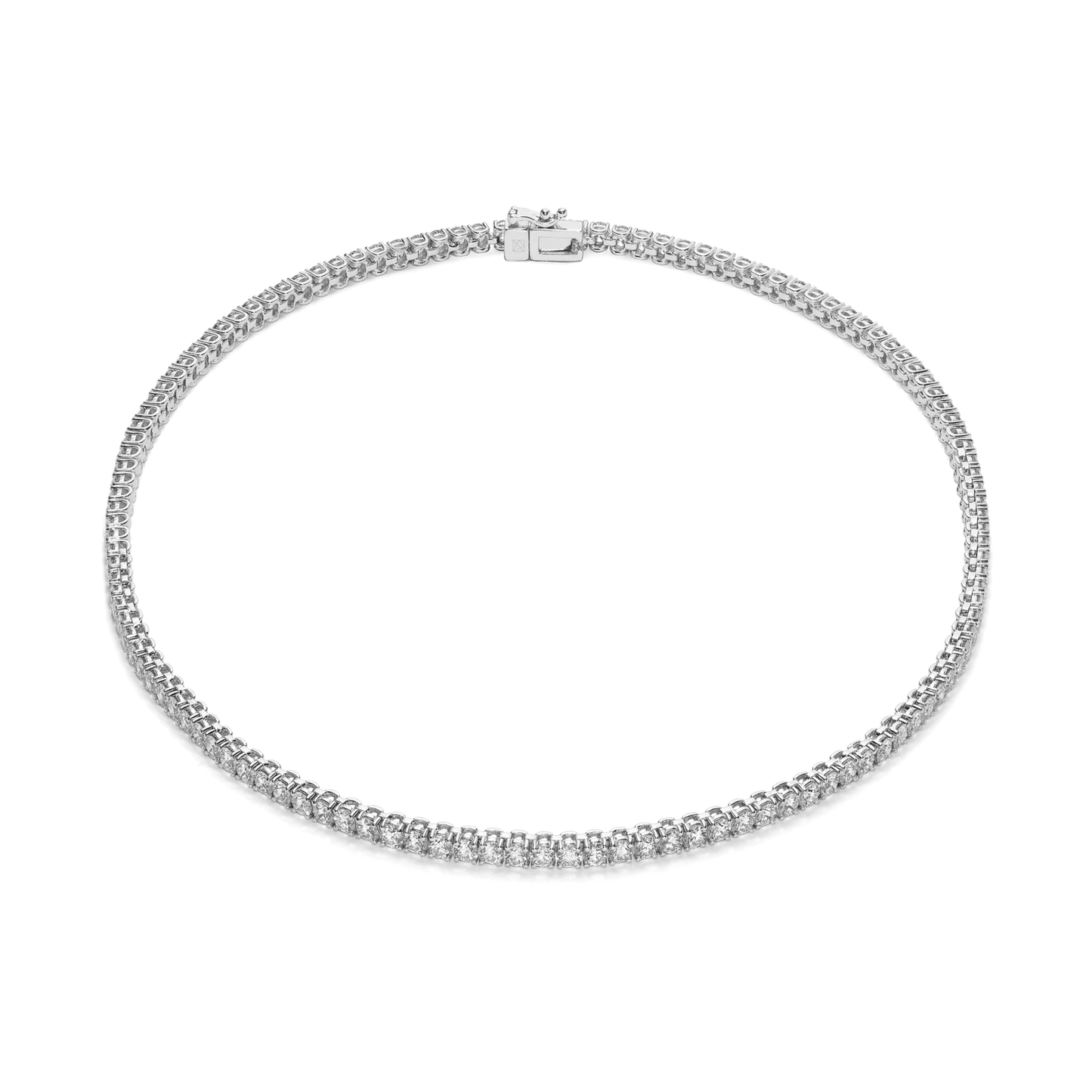 6 carat classic lab grown diamond tennis necklace in 9k white gold for women