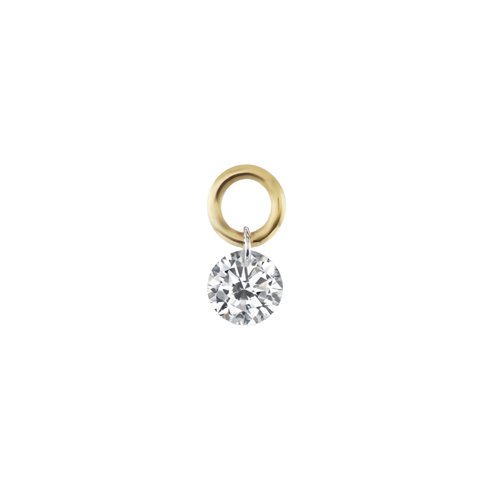 Gift-Pierced Round Diamond Charm