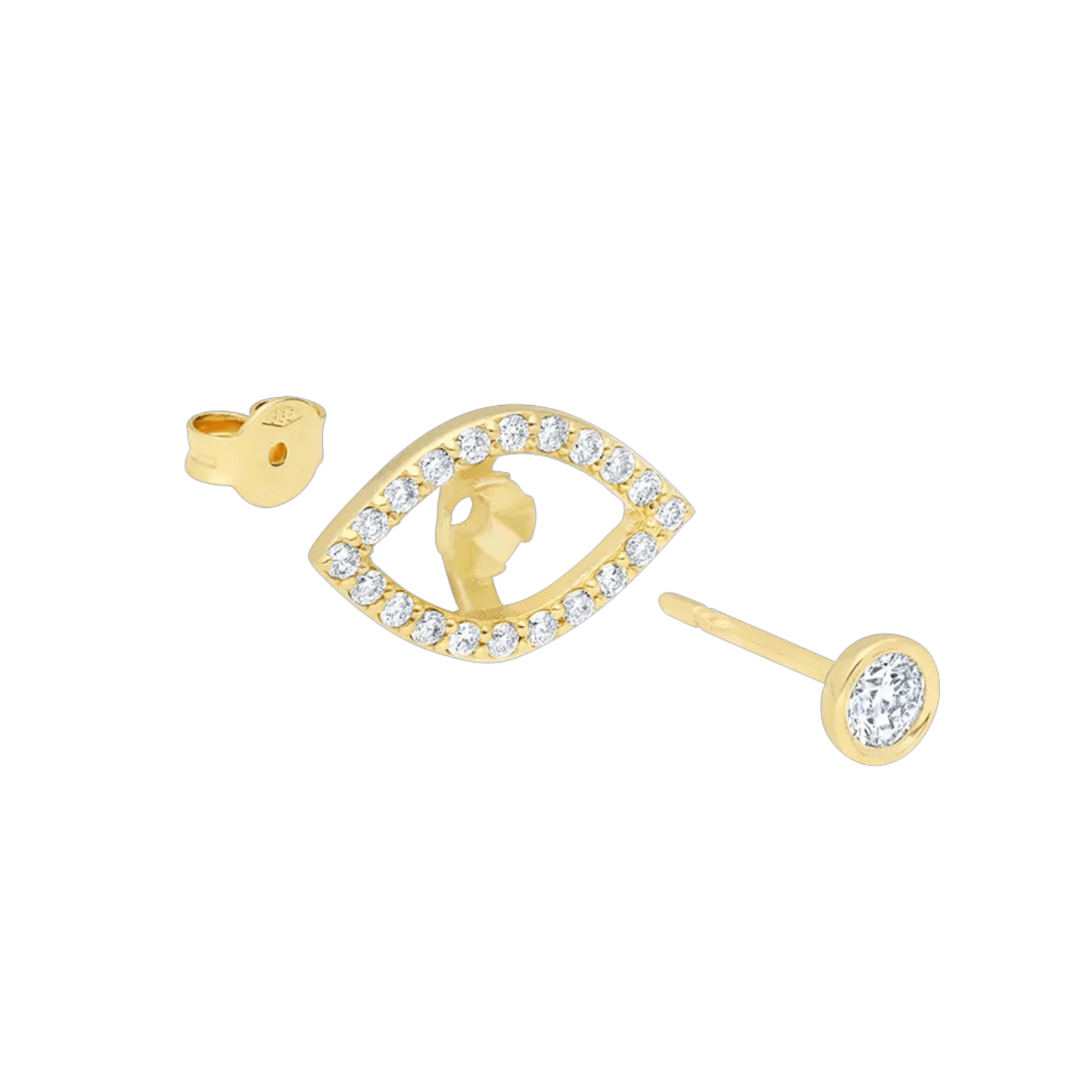 0.5carat lab grown diamond earring in 9k yellow gold with Detachable design
