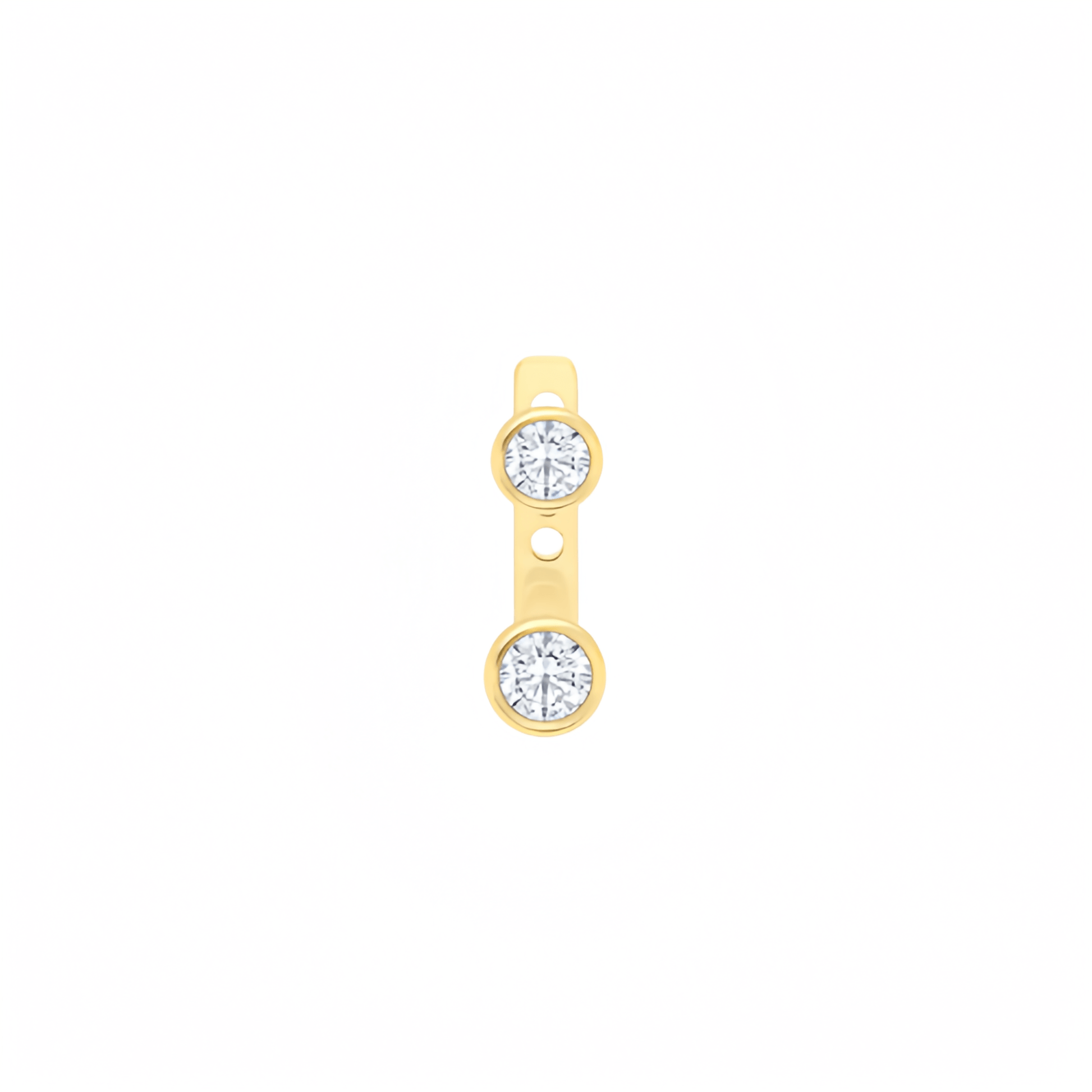 9k yellow gold round brilliant lab grown diamond earring