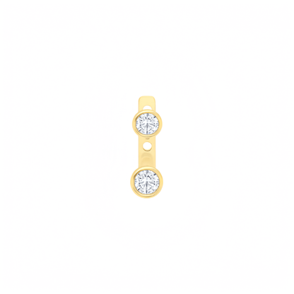 9k yellow gold round brilliant lab grown diamond earring
