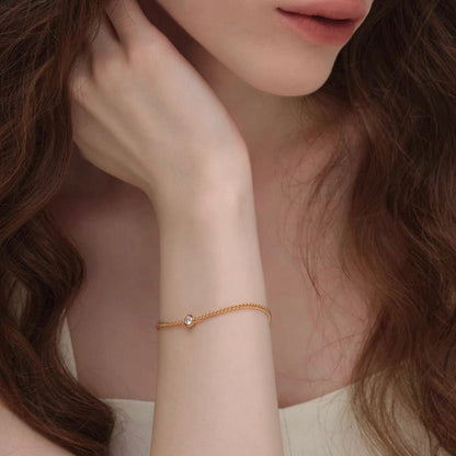 0.2ct.  Lab Grown Diamond Bracelets for women in cuban chain, conflict-free and elegant