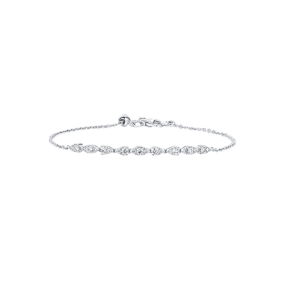 0.43 carat lab grown diamond bracelet in sliver, best gift for birthday, graduate or best friends