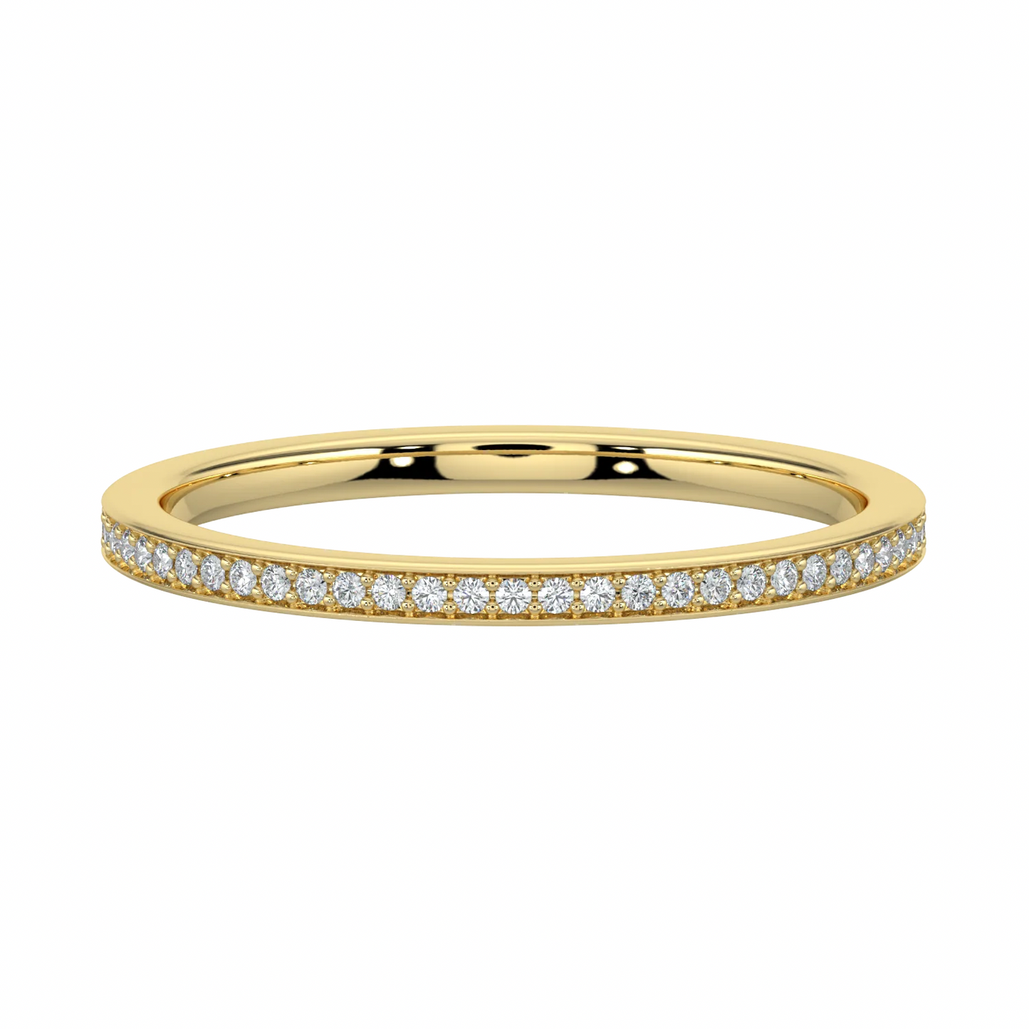 simple pave ring set in 9k yellow gold, featured 0.5 carat lab grown diamonds, ideal for daily wear