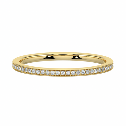 simple pave ring set in 9k yellow gold, featured 0.5 carat lab grown diamonds, ideal for daily wear