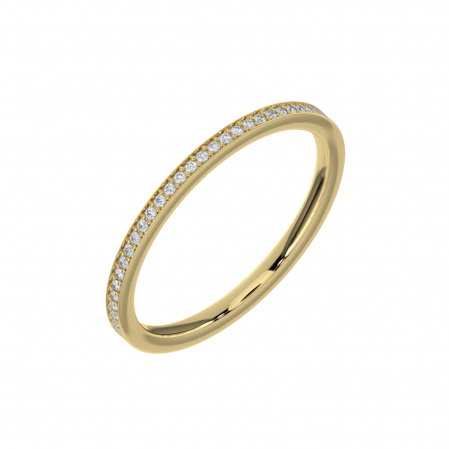 0.5 carat lab grown diamonds pave ring set in 9k yellow gold, ideal for daily wear