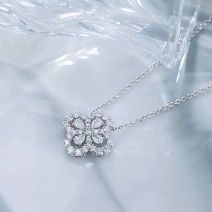 Four-Leaf_Clover necklace featured 0.6 carat lab grown diamonds, best gift to your friends