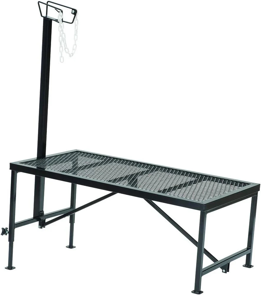 Weaver Leather Livestock Steel Trim Stand - Adjustable and Durable Trimming Stand for Sheep, Goats, and Other Livestock - Wire Headpiece Holds Animals in Place During Grooming, Black, 1 Ct (Pack of 1)