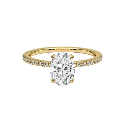 1.25ct. hidden halo engagement ring featured oval lab grown diamond, ideal for proposals